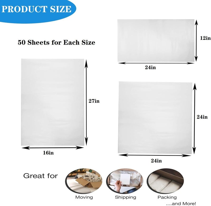 UMOVE Large Packing Paper Sheets for Moving Supplies Bulk Newsprint Packaging Moving Paper for Wrapping Shipping Packing Material 150 Sheets 12 * 24in &27 * 17in & 24 * 24in - Image 2